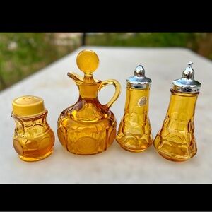 Vintage Amber EAPG “1876 Centennial Eagle” Glass Set